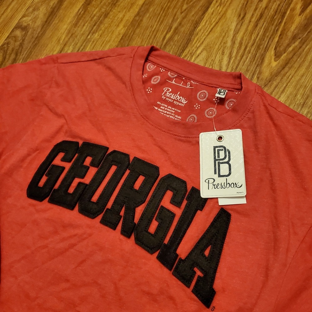 Georgia Bulldogs Shirt Women Large Red Long Sleeve‎ Press Box UGA New